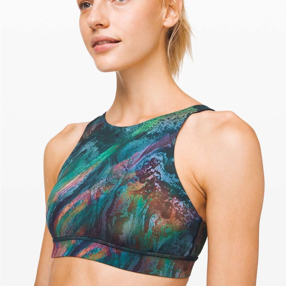 Lululemon Energy Bra High-Neck in Cosmic Shift Multi